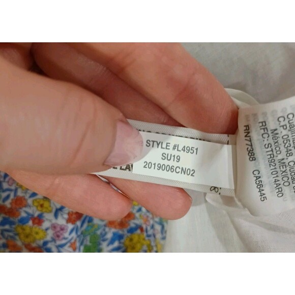 J. Crew Liberty Floral Fabric Sosi Ruffle 100% Cotton Sleeveless Dress Size 10 - Picture 9 of 10